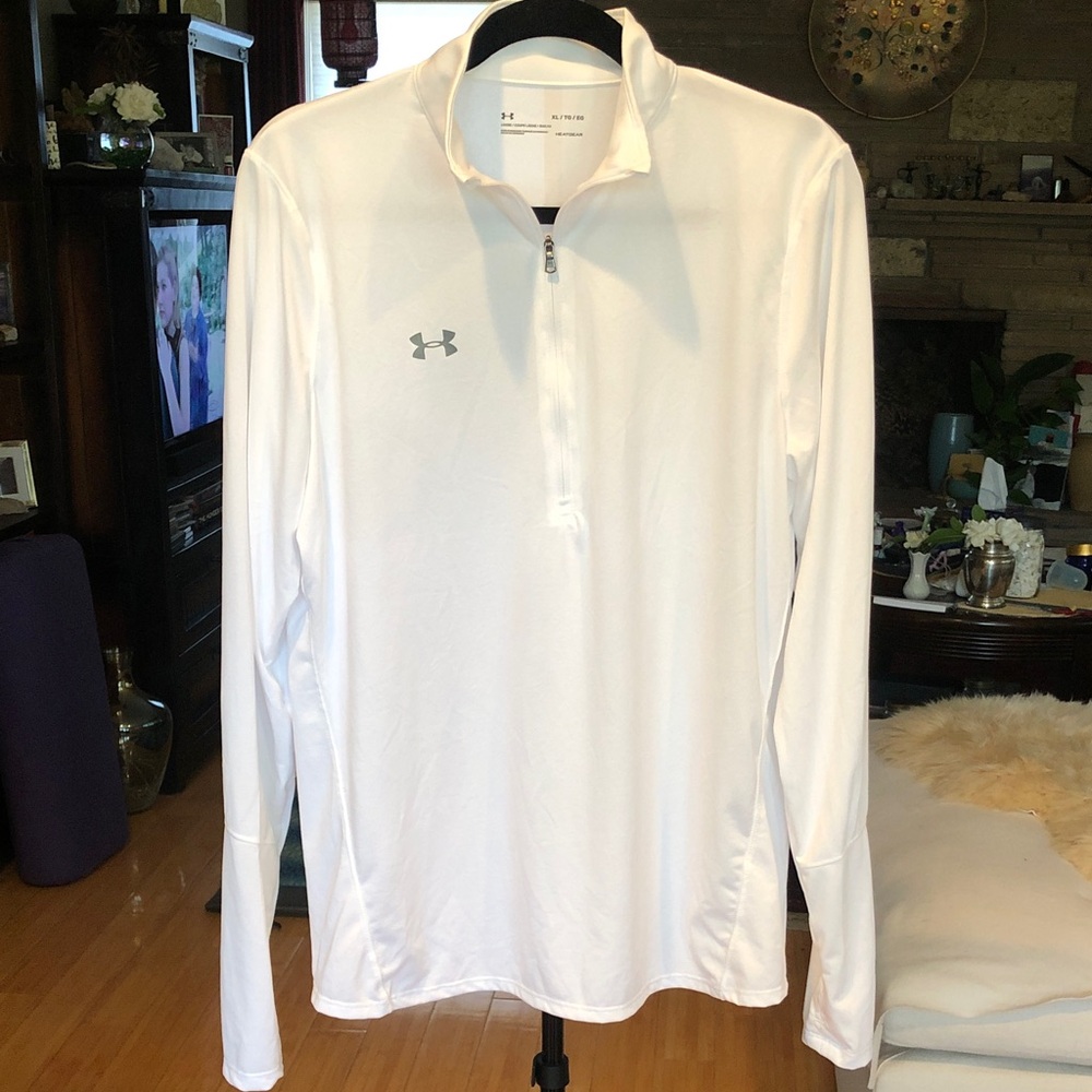 Under Armour White Women's Long Sleeve Quarter-Zip Performance Pullover
